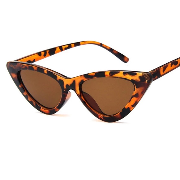 Leopard print slim cat eye sunglasses - Picture 3 of 5